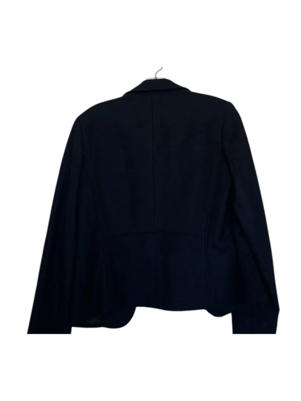 Etcetera Wool Jacket Coat Blazer Womens Size 8 Ruffle Black Lined Classic